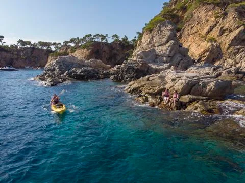 Kayaking Costa Brava Stock Photos