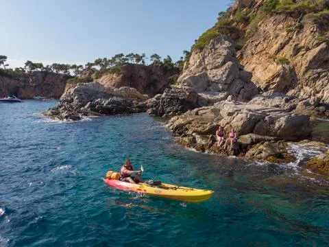 Kayaking Costa Brava Stock Photos