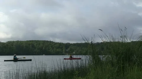 Kayaking Couple Stock Footage 12753617