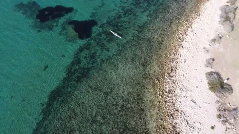Kayaking in crystal clear waters Stock Footage 150129878