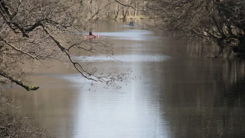 Kayaking on a danish river 動画素材 129729396