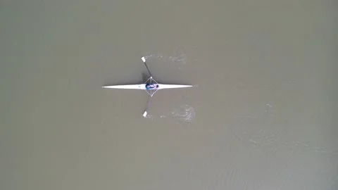 Kayaking down a creek with a paddle Stock Footage 170894311