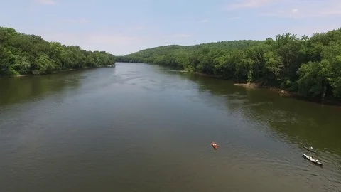 Kayaking Down The Delaware Stock Footage 77912640