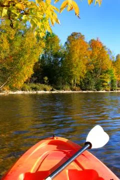 Kayaking in early Fall Stock Photos