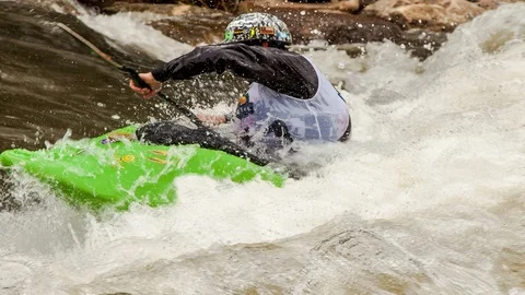 Kayaking endless rapids Stock Footage 87491859