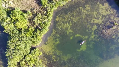 Kayaking Florida Drone Angle View Stock Footage 171633906