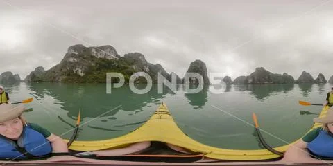 Kayaking Ha Long Bay Vietnam Stock Photos