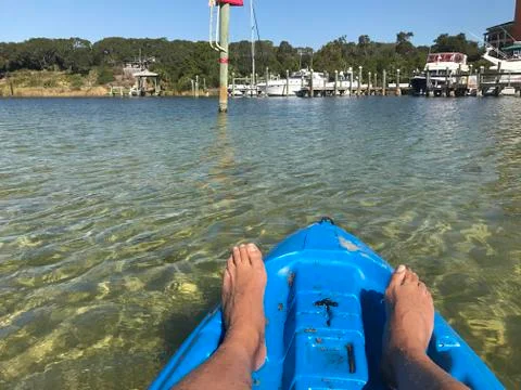 Kayaking in the harbor Stock Photos