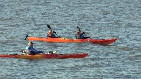 Kayaking On the Hudson River Stock Footage 121673868