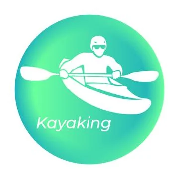 Kayaking icon in vector. Tourism. Vector illustration. Stock Illustration