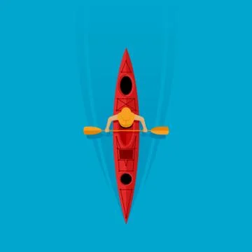 Kayaking illustration Stock Illustration