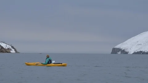 Kayaking at Kamchatka Stock Footage 101823456