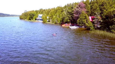 Kayaking on the lake. Stock Footage 105523829