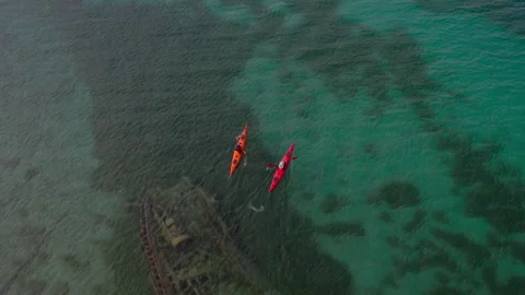 Kayaking in the lake Video stock 280387421