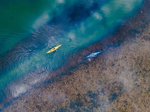 Kayaking on a lake Foto stock