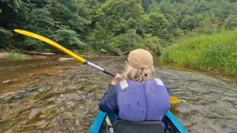 Kayaking Lithuania Stock Footage 290953044