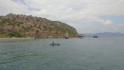 Kayaking at Marmaris beach Stock Footage 80890325