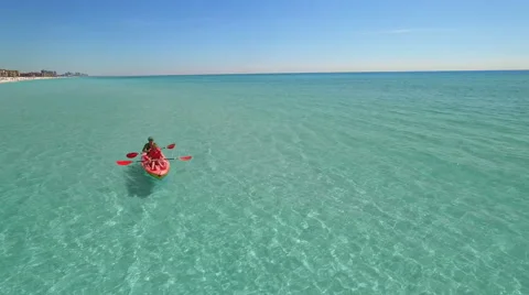 Kayaking in Ocean Stock Footage 61299252