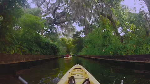 Kayaking in orlando lakes Stock Footage 52850282