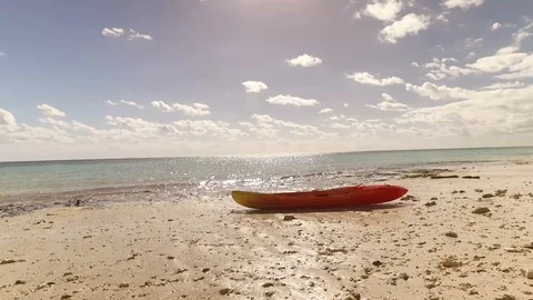 Kayaking Recreation Scene at Stingray Beach, Freeport Bahamas Stock Footage 99521217