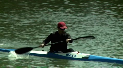  Kayaking at the River 2 Stock Footage 1808346