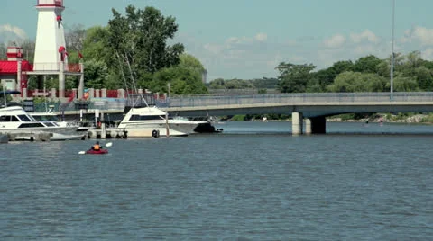 Kayaking on river Stock Footage 26108147