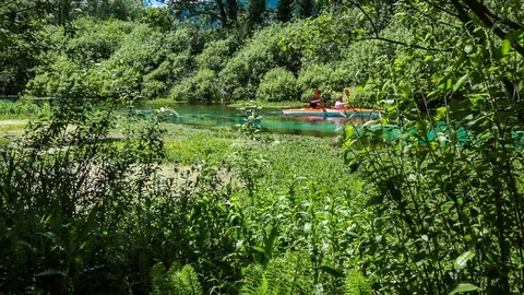 Kayaking on the river Stock Footage 89806291