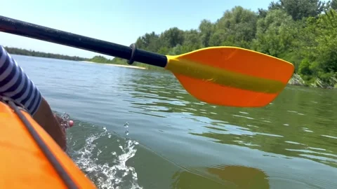 Kayaking on the river Stock Footage 292986791