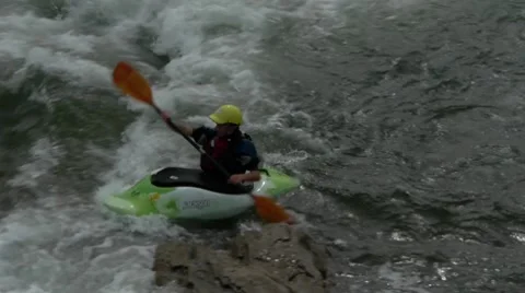 Kayaking on river medium Stock Footage 8684494