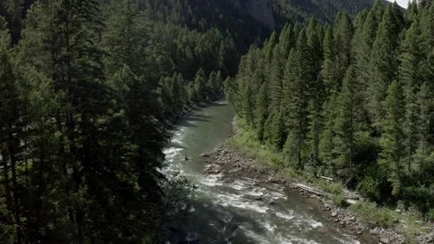 Kayaking The River Mountains 2 Stock Footage 281260662