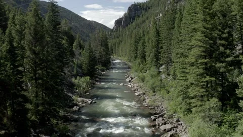 Kayaking The River Mountains 3 Stock Footage 281260645