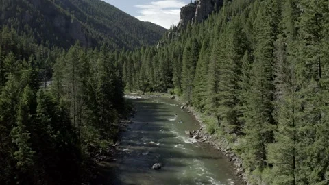 Kayaking The River Mountains Stock Footage 281260658