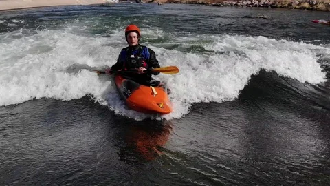 Kayaking in a River Park Stockbeeldmateriaal 88789232