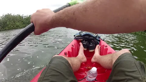 Kayaking Up River POV Vídeo Stock 25853422