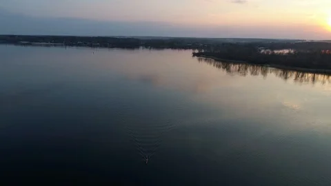 Kayaking on the river with sunset 库存影片 104237845