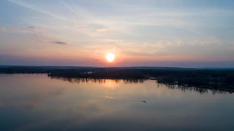 Kayaking on the river with sunset Stock Photos