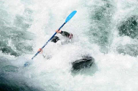 Kayaking in rough water Stock Photos