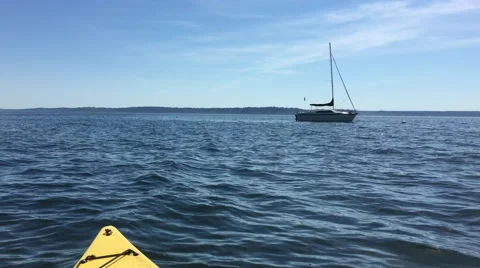 Kayaking in the Sea Stock Footage 67614489