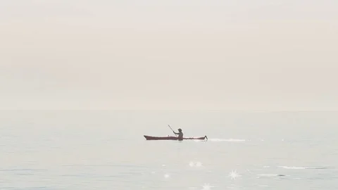 Kayaking on the sea  Stock Footage 78240781