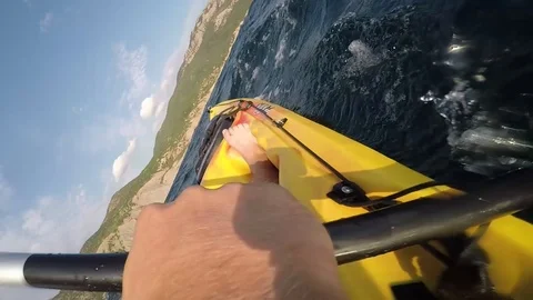 Kayaking on the sea Stock Footage 120256383