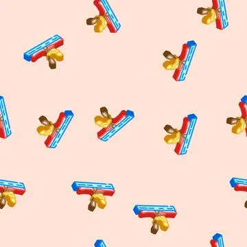 Kayaking spring isometric icon seamless pattern 스톡 일러스트