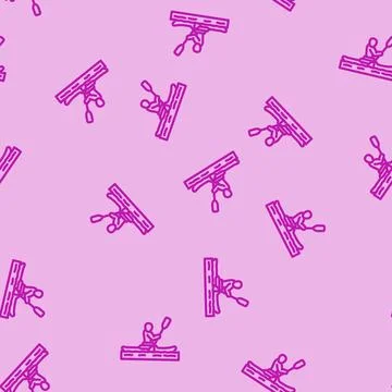 Kayaking spring line vector seamless pattern イラスト素材