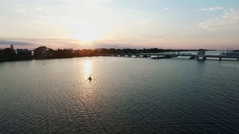Kayaking into the Sunset Stock Footage 116263342