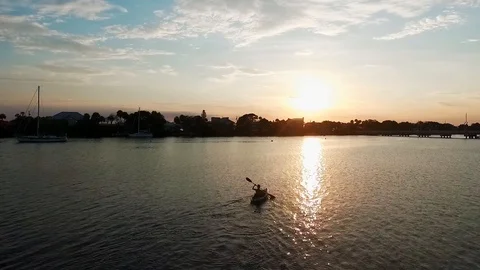 Kayaking at Sunset Stock Footage 116263361