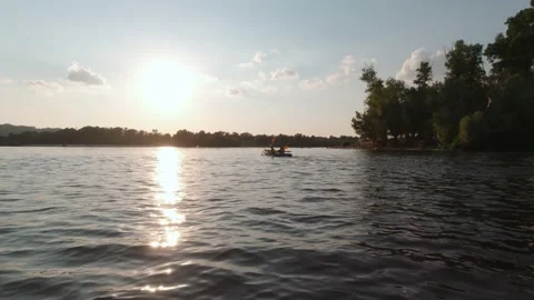 Kayaking At Sunset Stock Footage 161827411