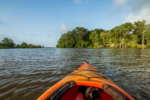 Kayaking at Sunset Stock Photos