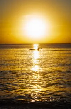 Kayaking at Sunset Stock Photos