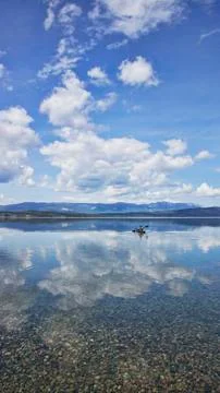 Kayaking Through Clouds Stock Photos