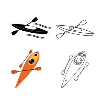 Kayaking vector icon Stock Illustration