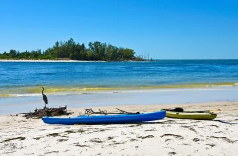 Kayaks on Beach Stock Photos